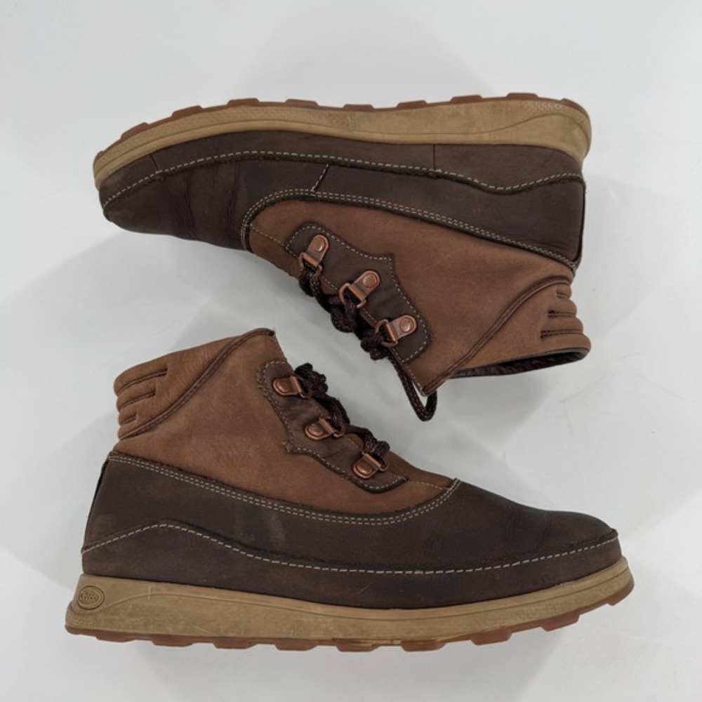 Chaco Pinecone Hiking Boots Womens Sz 6 Brown Leather Lace Up Outdoor Active‎ - Picture 2 of 9